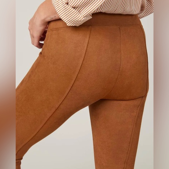 Spanx Faux Suede Leggings, Rich Caramel, size Small - Picture 3 of 13
